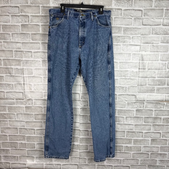 Wrangler George Strait Western Light Wash Blue Denim Boot Cut Jeans Mens 36 x 34 - Picture 1 of 10